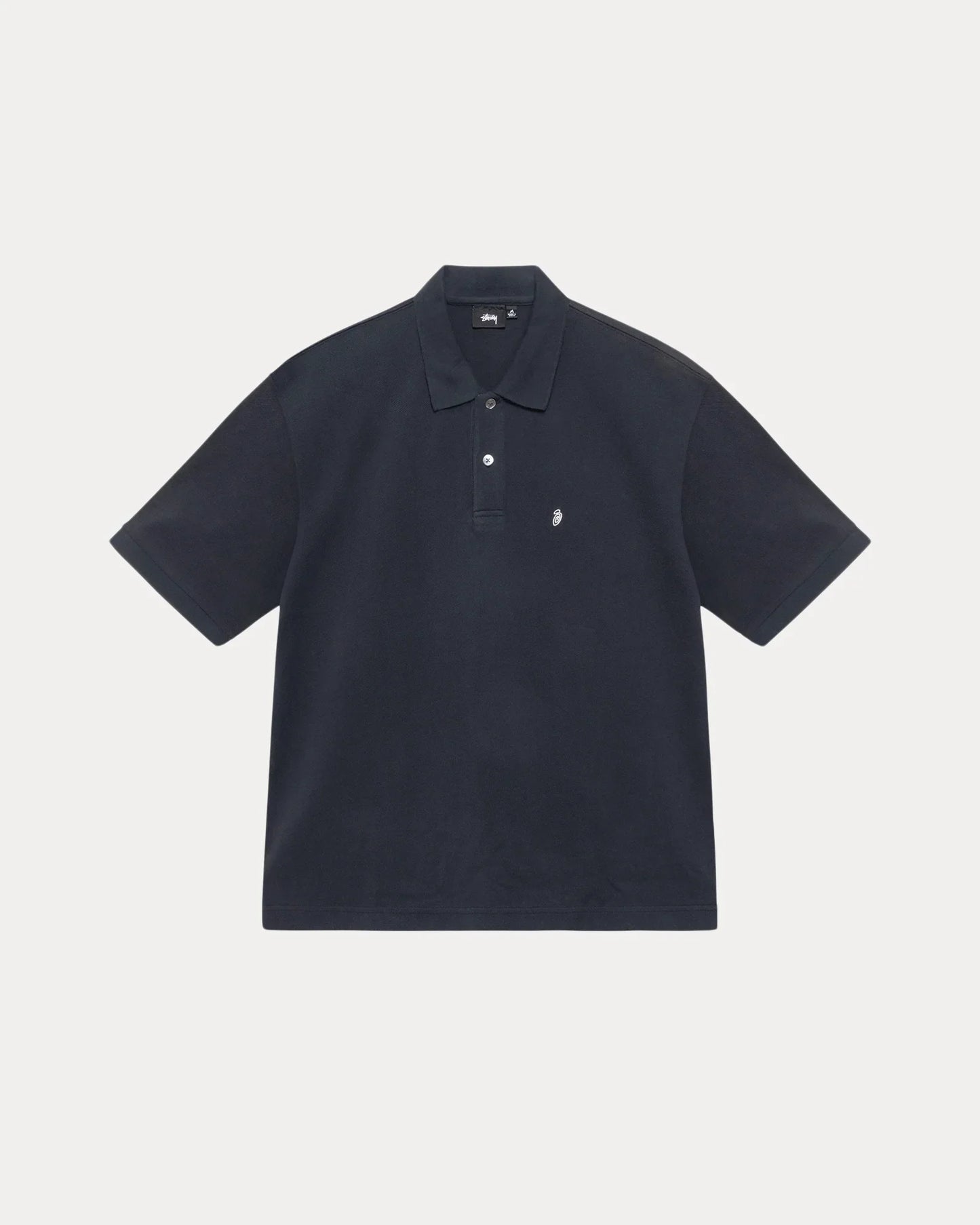 STUSSY CLASSIC PIQUE POLO BLACK