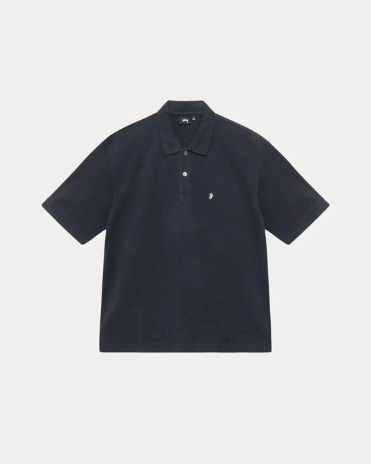STUSSY CLASSIC PIQUE POLO BLACK