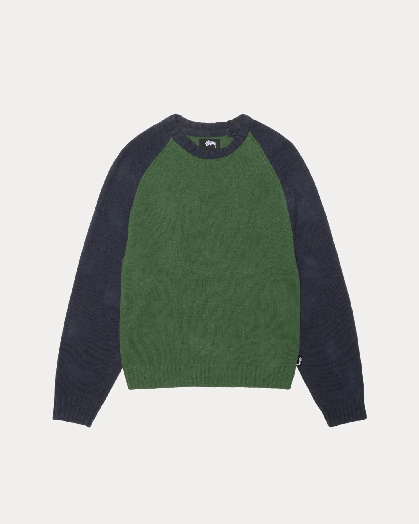 STUSSY COLORBLOCKED RAGLAN KNIT CREW