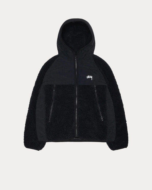 STUSSY SHERPA PANELED HOODED JACKET